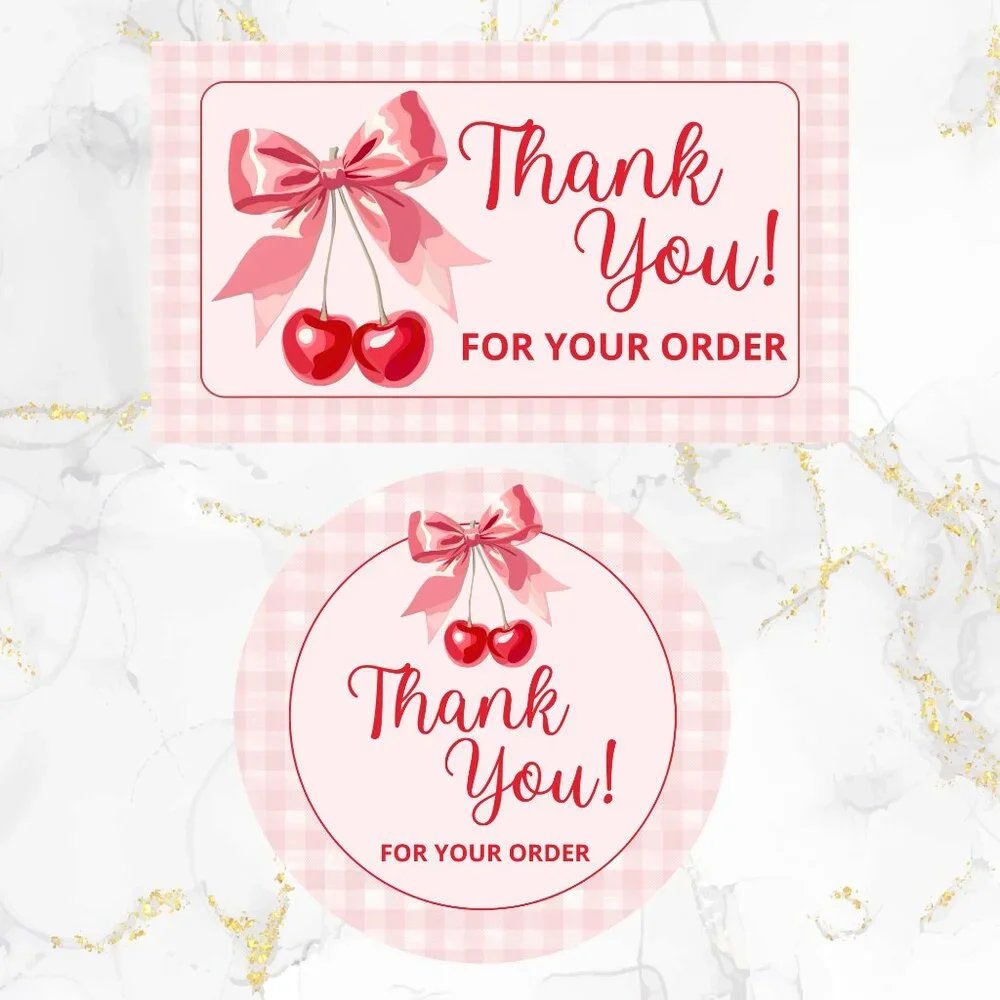 160 Pack Thank You Cards and Stickers Cherries